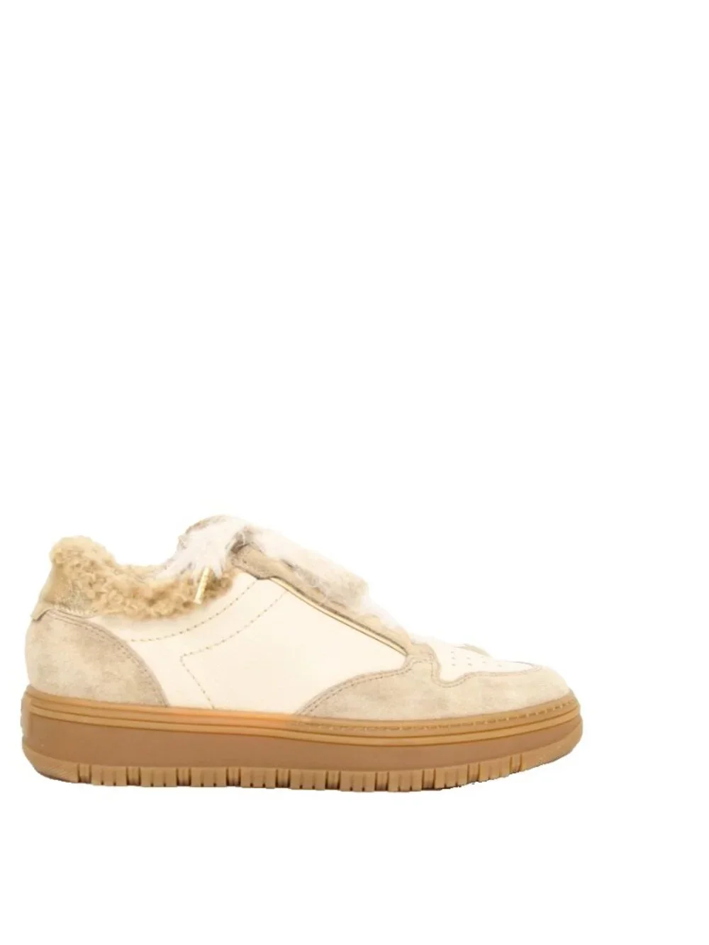 $500 PAUL GREEN Weller Sneaker FUR LINED LEATHER BEIGE TAN 6.5 US (TF17)